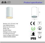 IP65 waterproof surface mounted DALI downlight 7W dimmable outdoor down light