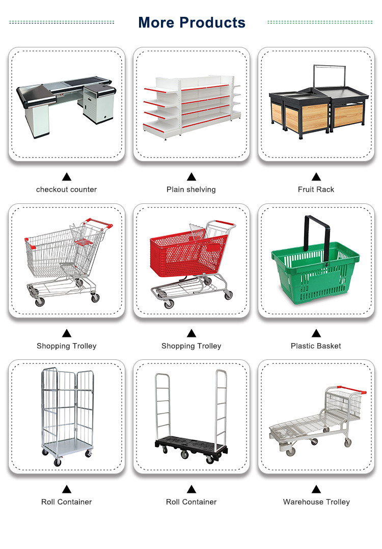 Steel New Supermarket Shopping Cart With Grocery Load Of 100kg