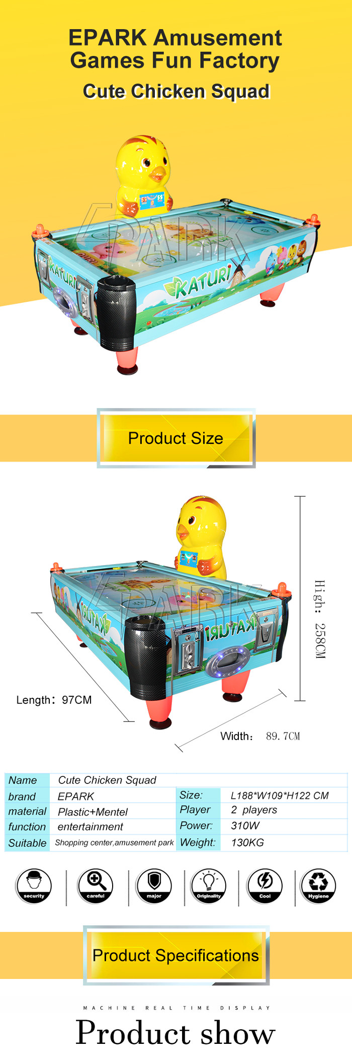 Indoor Air Hockey Table Ticket Redemption Game Machine