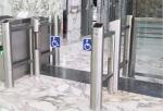 304 Stainless Steel Waist Height Pedestrian Swing Gate With Clear Acrylic Arm