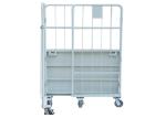 4 Sided Rolling Wire Cage Trolley Portable Nesting Mobile Storage Cage