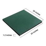 Interlocking Tiles 20X20X1 Heavy Duty Rubber Tile Green Non-Slip Outdoor Rubber
