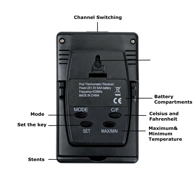 Wireless Solar Floating Pool And Spa Digital Water Thermometer With Temperature Accuracy ±1.0°C