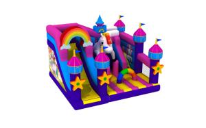 Wholesale Unicorn World Kids Inflatable Bounce House With Slide Beauty Pink Princess Jumping Castle from china suppliers