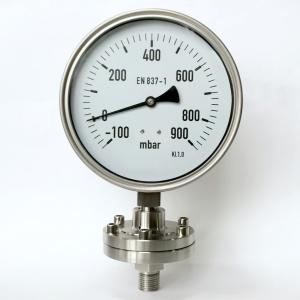 Wholesale 160mm Dial Pressure Gauge Diaphragm Seal 100 Mbar 900 Mbar Radial from china suppliers