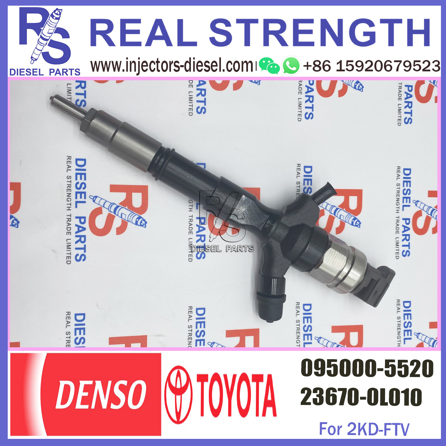 Diesel Common Rail Fuel Injector 095000-5520 For TOYO-TA HILUX 2KD-FTV 23670-0L010