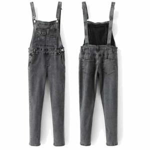 Wholesale High quality black washed skinny denim overalls dungarees women from china suppliers