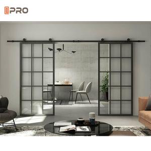 Wholesale Double Tempered Glass Aluminium Sliding Doors Black White Color For Patio from china suppliers