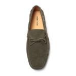 Cow Split Suede Euro 45size Mens Leather Moccasins Olive Green