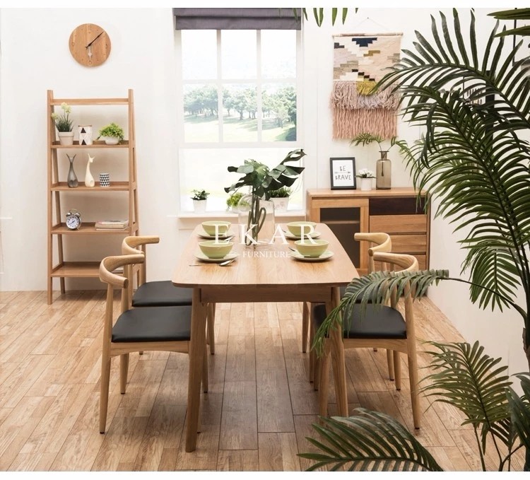 Ash Wood Marble Top Modern Dining Table Wood