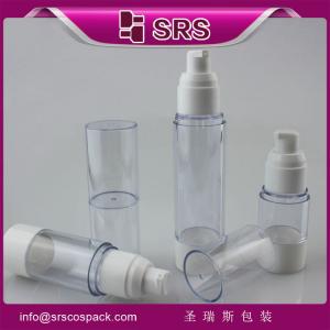 China hot sell clear airless bottle with pump ,ShengRuiSi (SRS) Packaging black airless bottle on sale