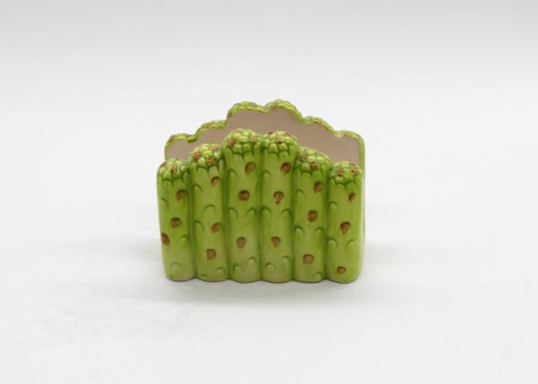 Green Asparagus Ceramic Napkin Holder Handmade Dolomite Tableware Room