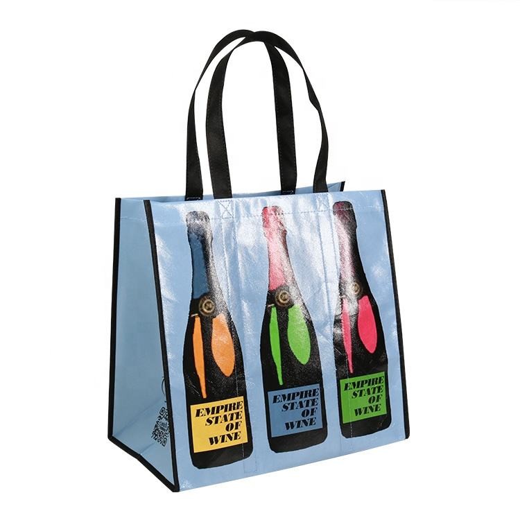 Custom promotion shopping tote handle lamination pp woven bag