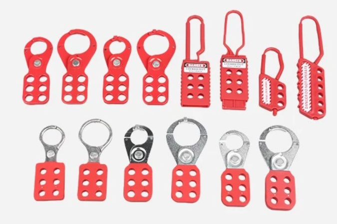 Safety Lockout Hasp Aluminum Slider Hasps 3 Holes Black Double Head Lock Hasp