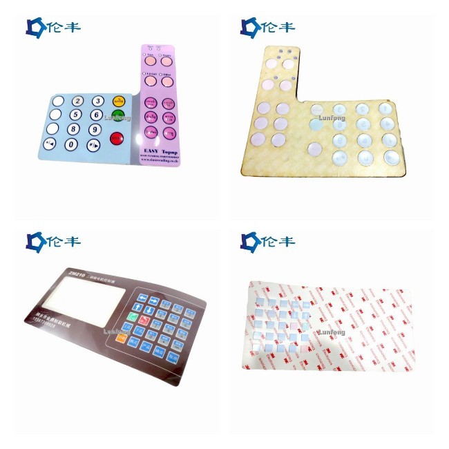 Glossy Surface Graphic Panel Overlay Tactile Button Embossed Keys Custom Control Panel