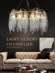Modern Led Chandelier For Living Dining Room Creative Glass farmhouse light(WH
