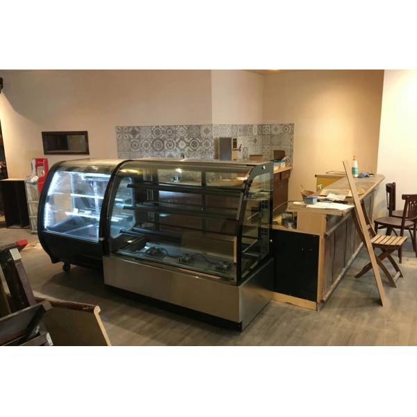 Curved Glass Display Fridge With Front Curved Triple Glazed Anti-Fog Glass