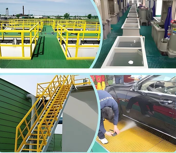 Pulp And Paper FRP Floor Grating Antislip Molded Fiberglass