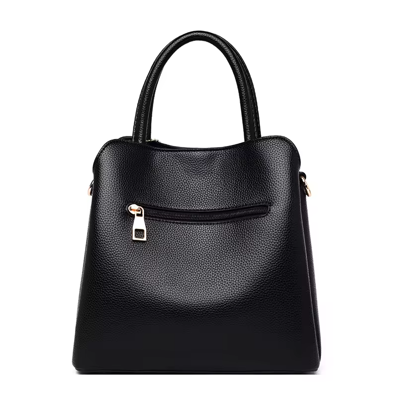 Medium Size Women's Leather Handbag Designer Shoulder Bag with Geometric Pattern