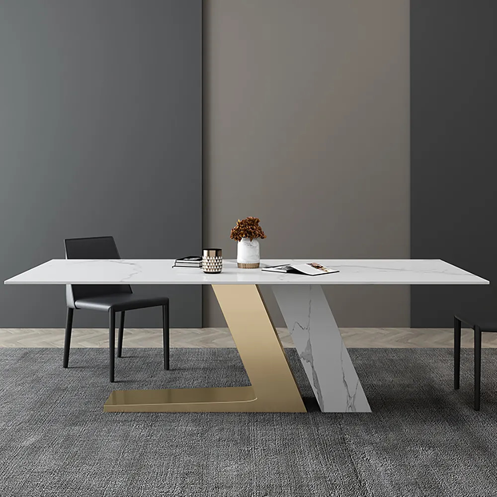 Modern Light Luxury Sintered Stone Multifunctional Dining Table Chair Simple Rectangular Small Family
