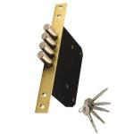 Black Painting Mortise Lock Body 4 Cylindrical Tongue With 5 Cross Keys