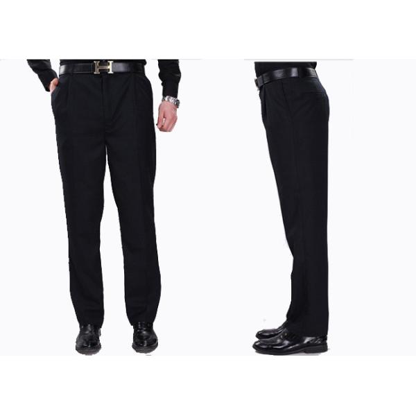 Polyester Cotton Womens / Mens Black Pants For Security Guard Clothing