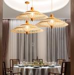 Bamboo Pendant Light For Kitchen Living Room E27 Wood Hanging Lighting Umbrella