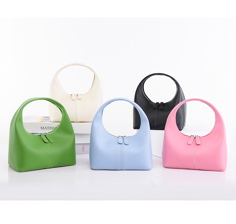 Horizontal Square Classic Candy Color PU Leather Hobo Bag for Women's Chic Style