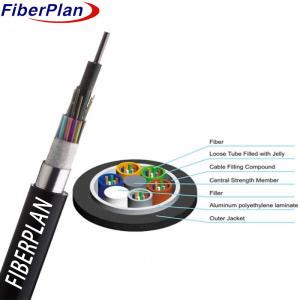 Wholesale Black Outdoor Aluminum Tape Duct Armoured Fiber Optic Cable GYTA for Burial Installation from china suppliers