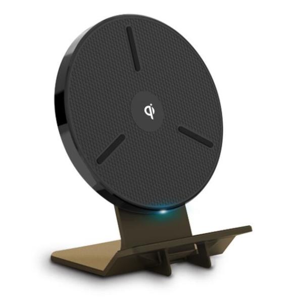 Sky Wheel 2 Coils Fast Qi Aluminium Wireless Charging Stand 15W With Led