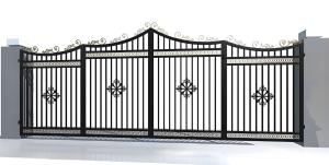 Wholesale 20FT 18FT High Black Steel Tubular Fence Gate Black Wrought Iron Fence Gates from china suppliers