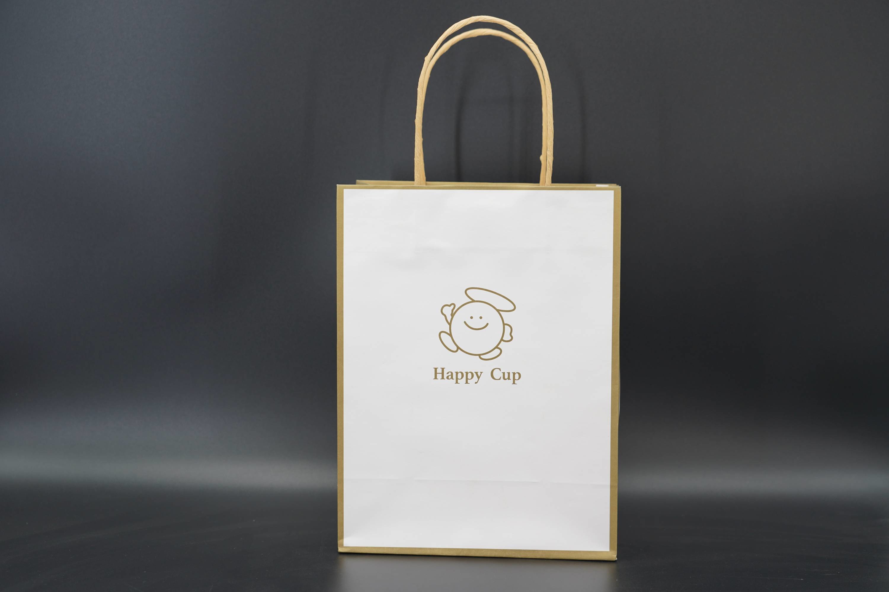 Brown Handle Paper Bags Eco Friendly Packaging Kraft Carrier Bags