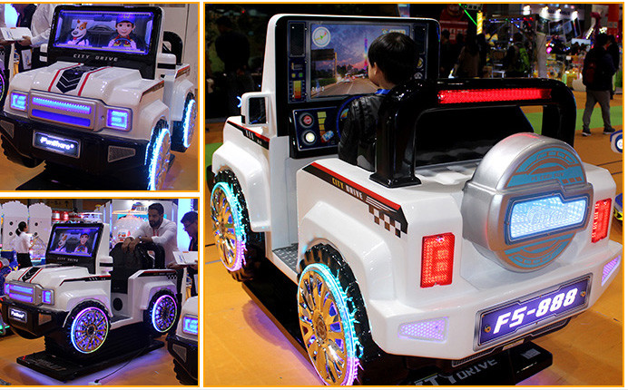 English Version City Suv Kiddie Ride Machines With FRP / PVC Material Durable