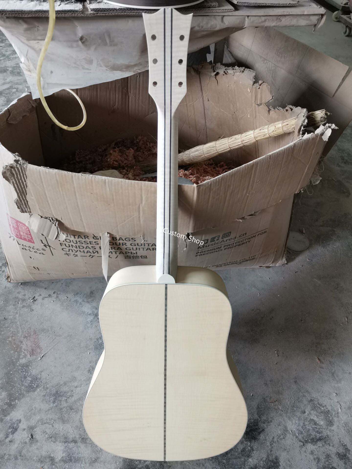 Custom 12 strings 41 inch Flamed Maple Neck Doves Dreadnought Acoustic Guitar Deluxe Version Customized Headstock