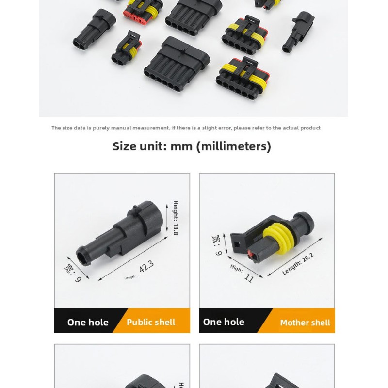 1.5 Series Waterproof Automotive 1 2 3 4 5 6 7 8 Pin Connector AMP Socket Plug Connector