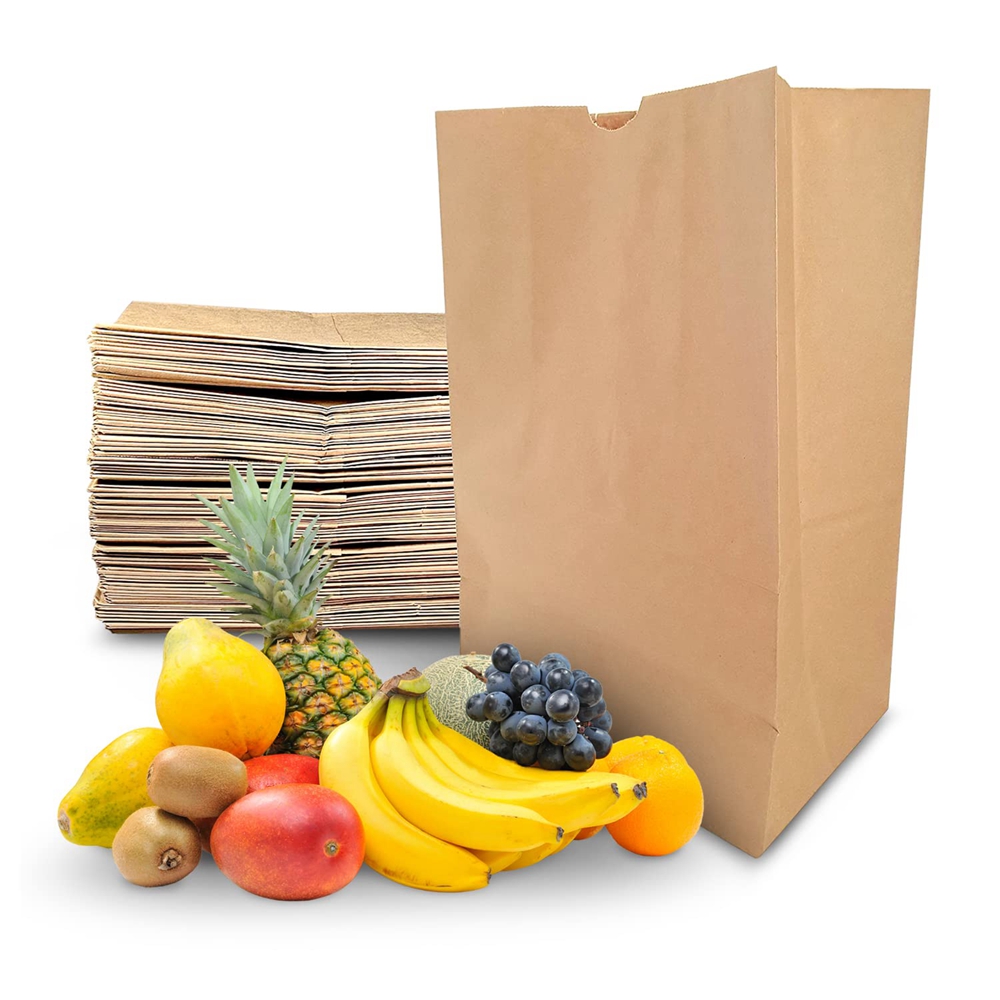 Eco-Friendly Fresh Fruits Vegetables Packaging Kraft Paper Bag with Luxury Design