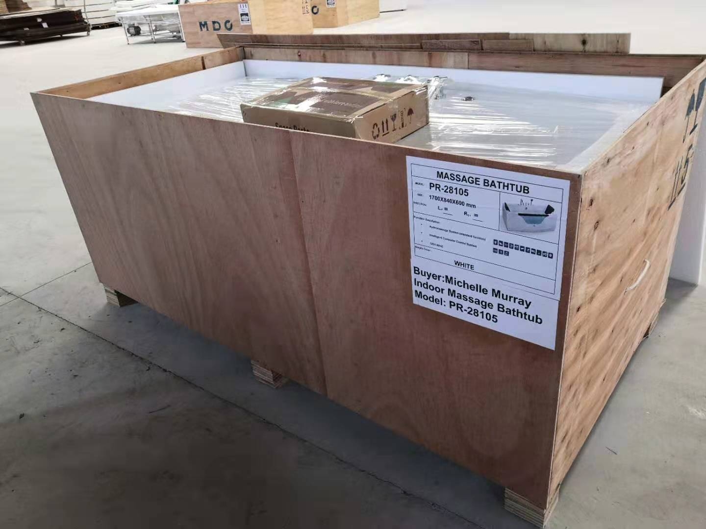 1700 X 800 Whirlpool Freestanding Hydrotherapy Bathtub Shower Combo Square
