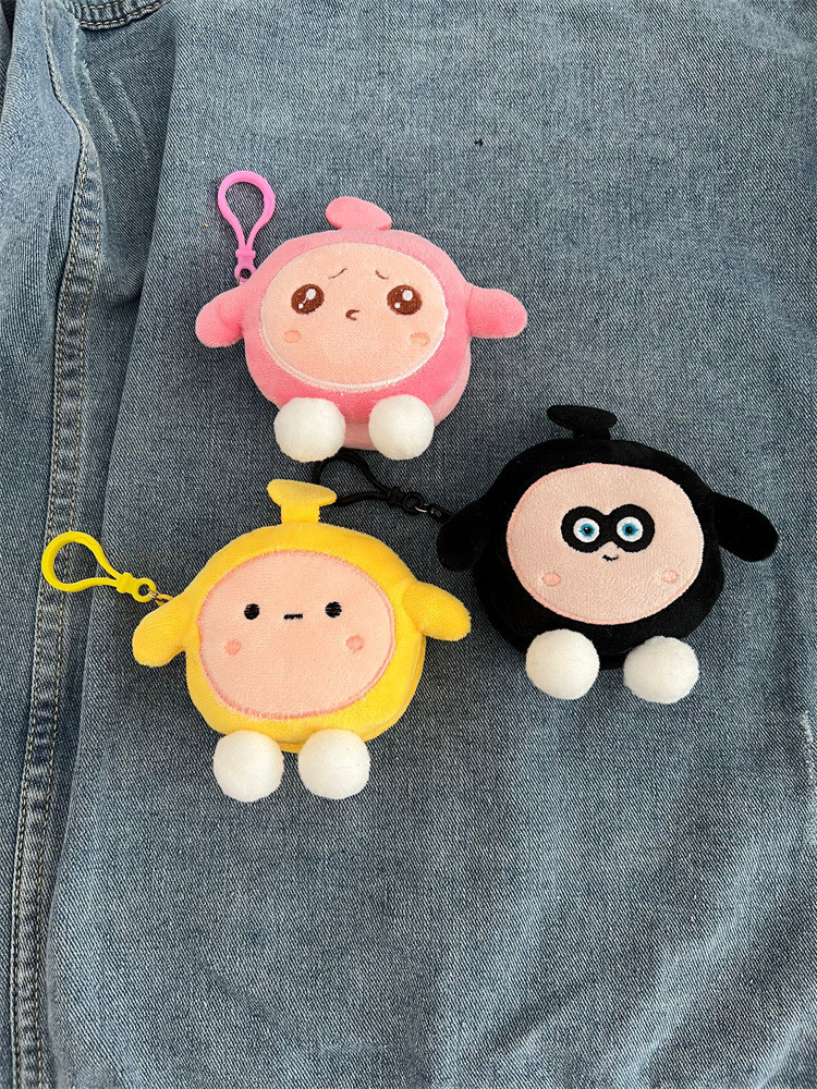 EGG PARTY ROUND PLUSH COIN PURSE SCHOOLBAG PENDANT EARPHONE STORAGE BAG COIN POUCH
