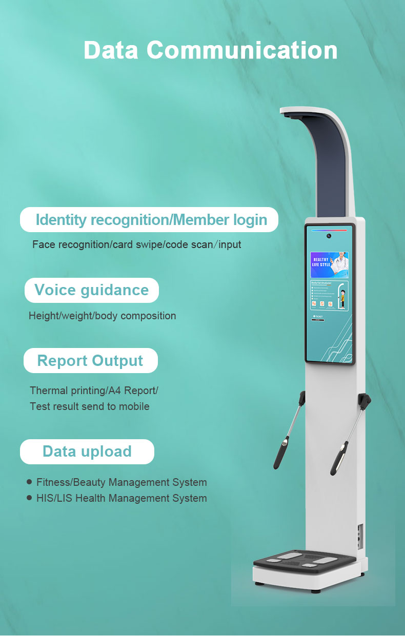 Body Composition BMI Analysis With 8 Electrode Test Skin Analyzer Machine Body Fat Analyzer Gym Center