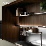 Modern Minimalist Style Stainless Steel Solid Wood Kitchen Cabinet Kitchen