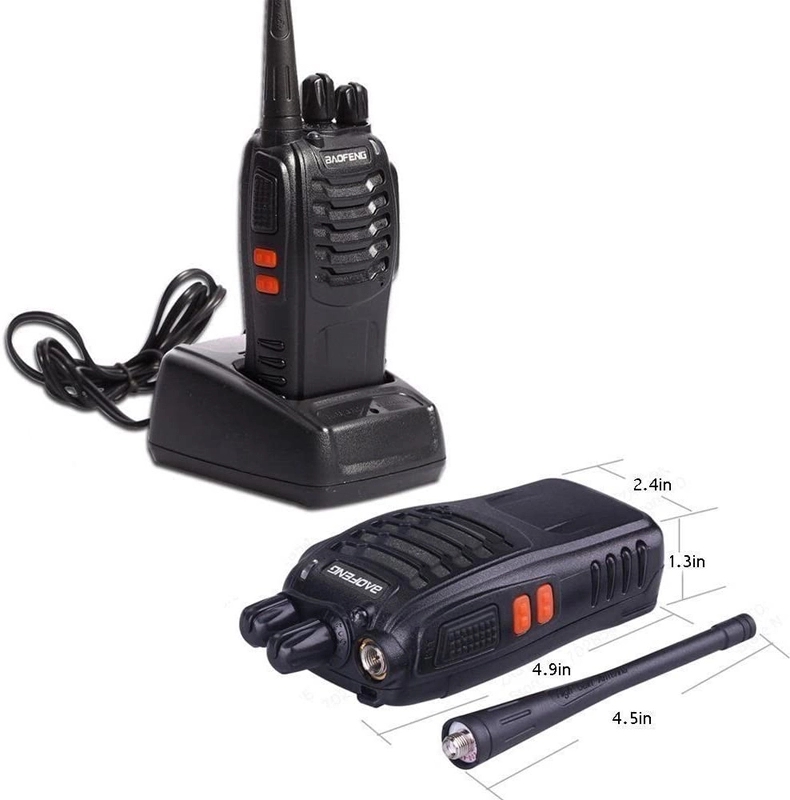 Portable DC 3.7V 2 Way Walkie Talkie , Practical UHF Hand Held Radio Bf-888S