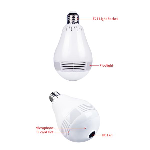 1080P Spy Light Bulb Hidden Camera Wifi With Audio E27 Lamp Holder