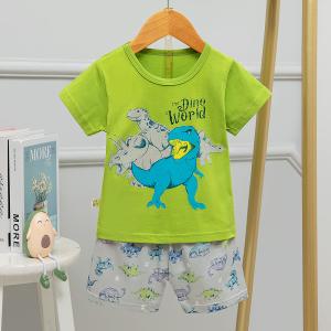 Wholesale Breathable Cotton Pyjama Set Cotton Childrens Dinosaur Pjs 54cm 58cm Hipline from china suppliers