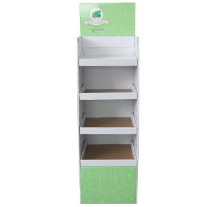 Wholesale Floor Standing Tiered Cardboard Display Light Green Color Flat Packing from china suppliers