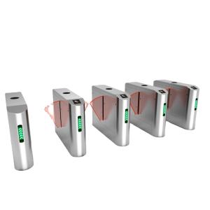 Wholesale Traffic Waist High Turnstile Brush Motor , Flap Barrier Fingerprint Door Access from china suppliers
