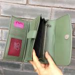 Thailand Authentic Stingray Skin Female Large Wallet Genuine Leather Lady Green