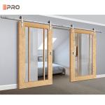 Black Soundproof Indoor Sliding Glass Shower Barn Doors