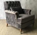 Fabric upholstery oak wood hotel lounge chair/single sofa/living room single