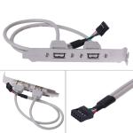 2 USB 2.0 Panel Female Connectors to 10 Pin 2.0mm , 35cm(12 inchs) length