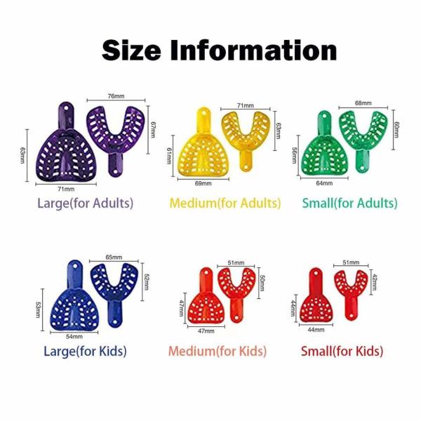 Implant Impression Tray Pedo Adult Abs Teeth Orthodontic Tray Dental Colorful